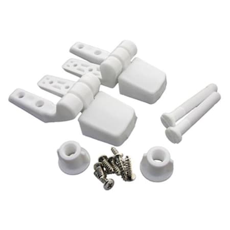 Larsen Supply Co Larsen Supply 14-1039 Plastic Replacement Toilet Seat Hinge; 2 Piece; White 666105